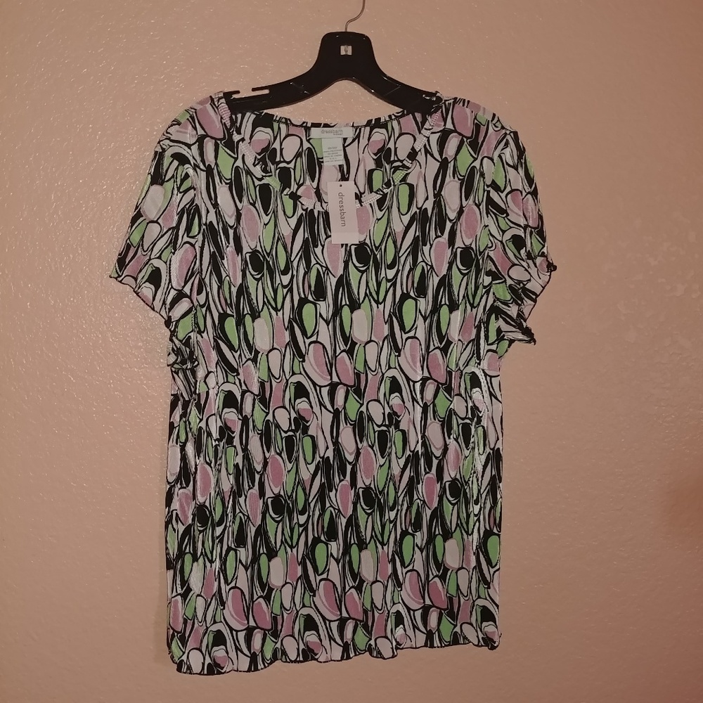 Plus Size Multicolor Short sleeves top